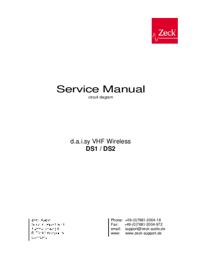 . Various Zeck-DS1 2 vhs wireless  . Various SM scena Zeck Zeck-DS1_2 vhs wireless.pdf