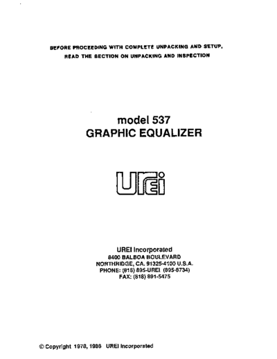 . Various UREI-537  . Various SM scena Studio UREI-537.pdf