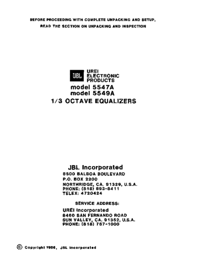 . Various JBL-5547A   5549A manual  . Various SM scena Studio JBL-5547A _ 5549A manual.pdf