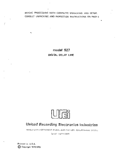 . Various UREI-927  . Various SM scena Studio UREI-927.pdf