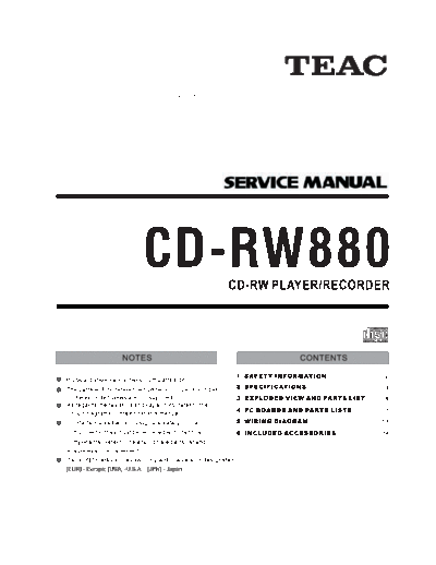 . Various teac cd-rw880 sm  . Various SM scena Tascam Teac teac_cd-rw880_sm.pdf