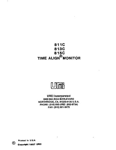 . Various UREI811C 813C 815C  . Various SM scena Studio UREI811C_813C_815C.pdf