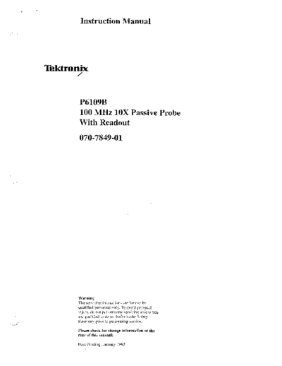 Tektronix TEK P6109B Instruction  Tektronix TEK P6109B Instruction.pdf