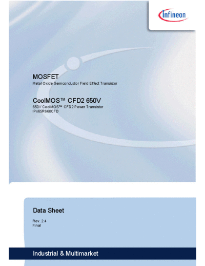 Infineon ipw65r660cfd ipb65r660cfd ipi65r660cfd ipa65r660cfd ipp65r660cfd ipd65r660cfd  . Electronic Components Datasheets Active components Transistors Infineon ipw65r660cfd_ipb65r660cfd_ipi65r660cfd_ipa65r660cfd_ipp65r660cfd_ipd65r660cfd.pdf