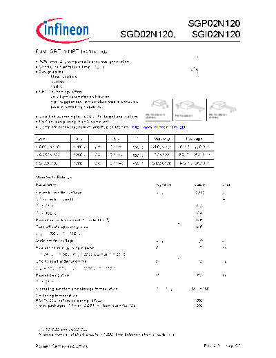 Infineon sgp02n120 sgd02n120 sgi02n120 rev2 3g  . Electronic Components Datasheets Active components Transistors Infineon sgp02n120_sgd02n120_sgi02n120_rev2_3g.pdf
