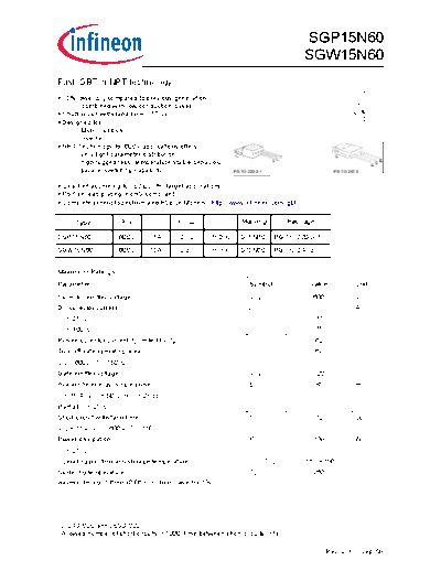 Infineon sgp15n60 sgw15n60 rev2 3g  . Electronic Components Datasheets Active components Transistors Infineon sgp15n60_sgw15n60_rev2_3g.pdf