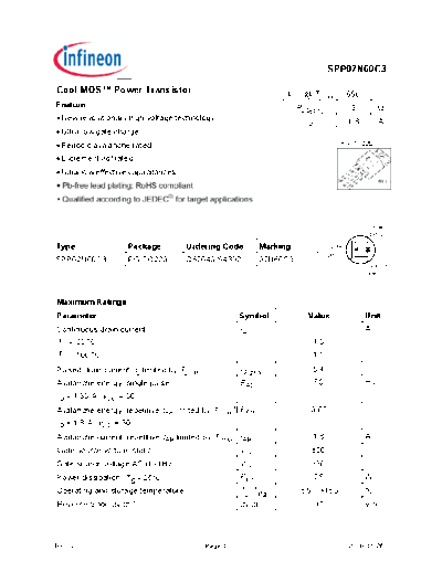 Infineon spp02n60c3 rev.2.7  . Electronic Components Datasheets Active components Transistors Infineon spp02n60c3_rev.2.7.pdf