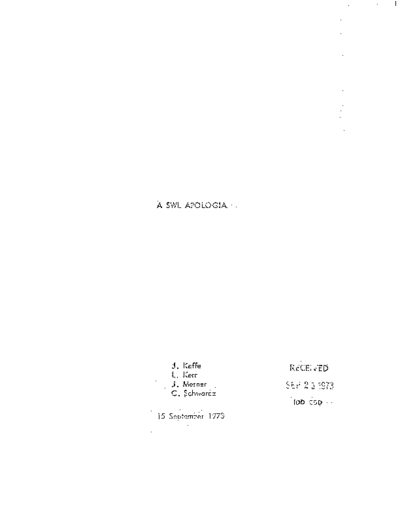 cdc A SWL Apologia Sep73  . Rare and Ancient Equipment cdc cyber cyber_180 SWL A_SWL_Apologia_Sep73.pdf