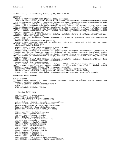 xerox Driver.mesa Sep78  xerox mesa 4.0_1978 listing Mesa_4_Compiler Driver.mesa_Sep78.pdf