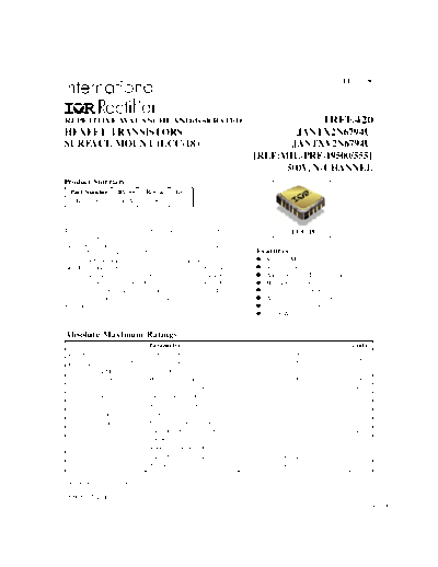 International Rectifier irfe420  . Electronic Components Datasheets Active components Transistors International Rectifier irfe420.pdf