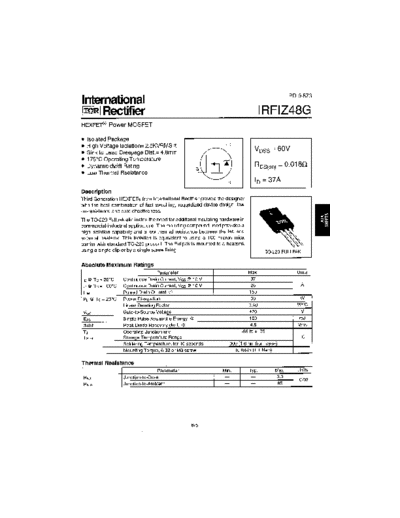 International Rectifier irfiz48g  . Electronic Components Datasheets Active components Transistors International Rectifier irfiz48g.pdf