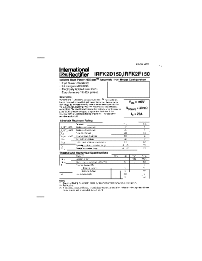 International Rectifier irfk2d150  . Electronic Components Datasheets Active components Transistors International Rectifier irfk2d150.pdf