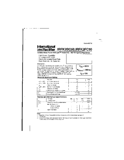 International Rectifier irfk2dc50  . Electronic Components Datasheets Active components Transistors International Rectifier irfk2dc50.pdf
