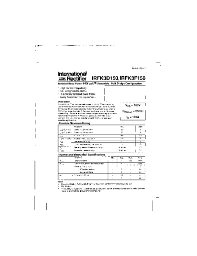 International Rectifier irfk3d150  . Electronic Components Datasheets Active components Transistors International Rectifier irfk3d150.pdf