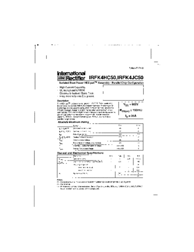 International Rectifier irfk4hc50  . Electronic Components Datasheets Active components Transistors International Rectifier irfk4hc50.pdf