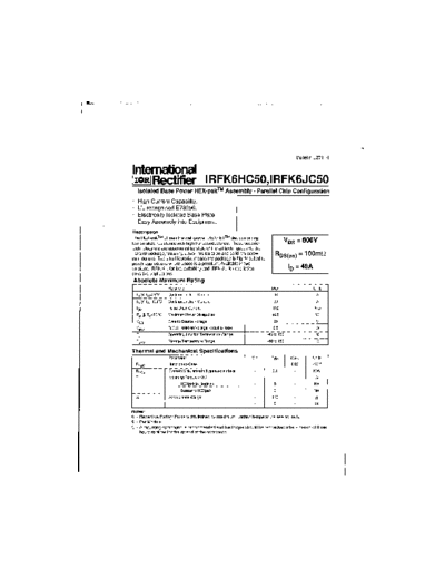 International Rectifier irfk6hc50  . Electronic Components Datasheets Active components Transistors International Rectifier irfk6hc50.pdf