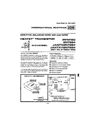 International Rectifier irfm150  . Electronic Components Datasheets Active components Transistors International Rectifier irfm150.pdf