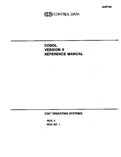 cdc 60497100N COBOL Version 5 Reference May86  . Rare and Ancient Equipment cdc cyber lang cobol 60497100N_COBOL_Version_5_Reference_May86.pdf