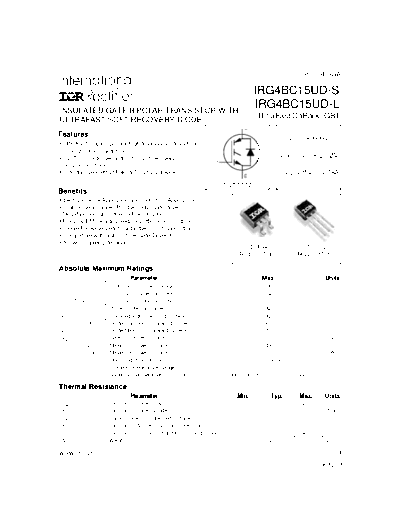 International Rectifier irg4bc15ud-s  . Electronic Components Datasheets Active components Transistors International Rectifier irg4bc15ud-s.pdf