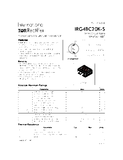 International Rectifier irg4bc20k-s  . Electronic Components Datasheets Active components Transistors International Rectifier irg4bc20k-s.pdf