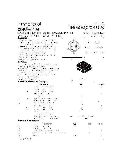 International Rectifier irg4bc20kd-s  . Electronic Components Datasheets Active components Transistors International Rectifier irg4bc20kd-s.pdf