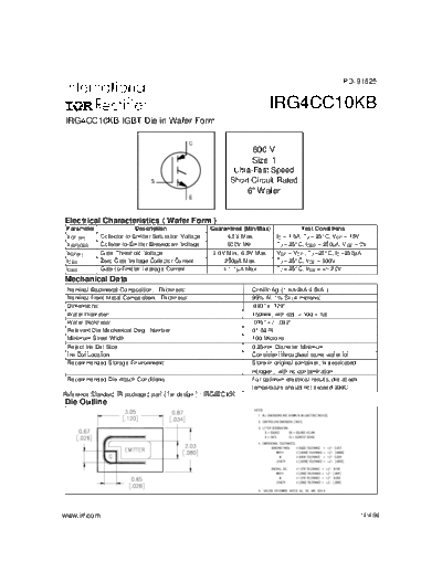 International Rectifier irg4cc10kb  . Electronic Components Datasheets Active components Transistors International Rectifier irg4cc10kb.pdf