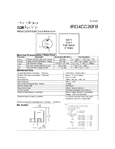 International Rectifier irg4cc20fb  . Electronic Components Datasheets Active components Transistors International Rectifier irg4cc20fb.pdf