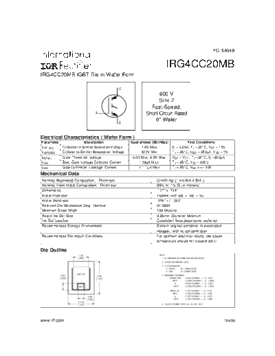 International Rectifier irg4cc20mb  . Electronic Components Datasheets Active components Transistors International Rectifier irg4cc20mb.pdf