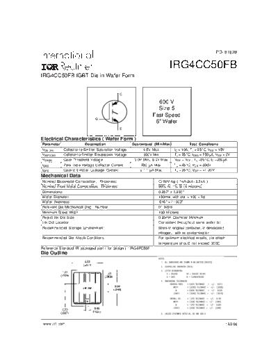 International Rectifier irg4cc50fb  . Electronic Components Datasheets Active components Transistors International Rectifier irg4cc50fb.pdf