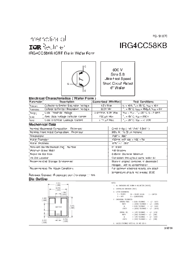 International Rectifier irg4cc58kb  . Electronic Components Datasheets Active components Transistors International Rectifier irg4cc58kb.pdf