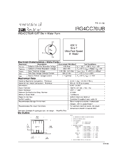 International Rectifier irg4cc70ub  . Electronic Components Datasheets Active components Transistors International Rectifier irg4cc70ub.pdf