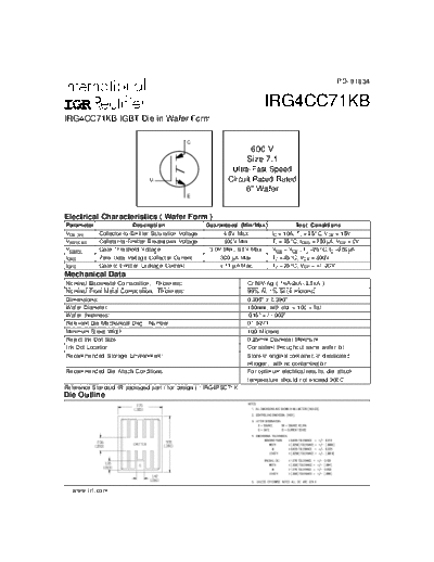 International Rectifier irg4cc71kb  . Electronic Components Datasheets Active components Transistors International Rectifier irg4cc71kb.pdf