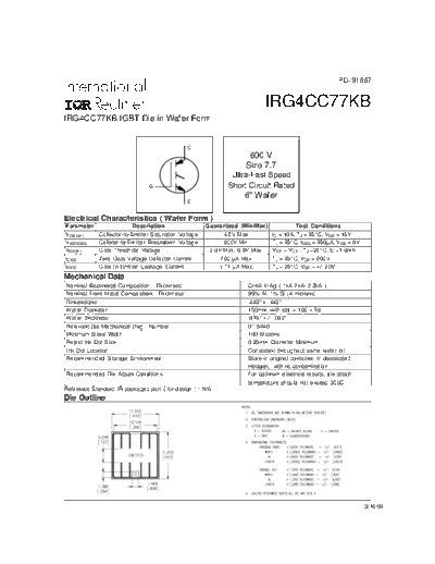 International Rectifier irg4cc77kb  . Electronic Components Datasheets Active components Transistors International Rectifier irg4cc77kb.pdf