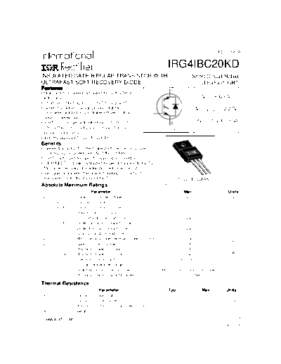 International Rectifier irg4ibc20kd  . Electronic Components Datasheets Active components Transistors International Rectifier irg4ibc20kd.pdf