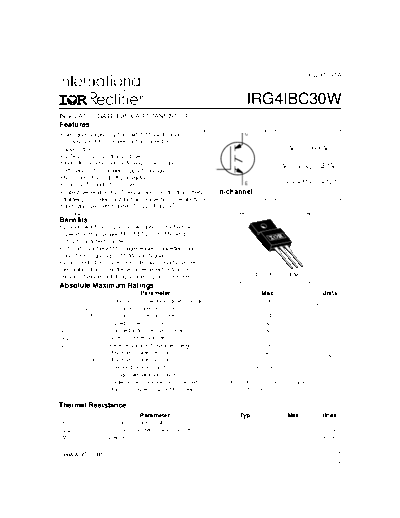 International Rectifier irg4ibc30w  . Electronic Components Datasheets Active components Transistors International Rectifier irg4ibc30w.pdf