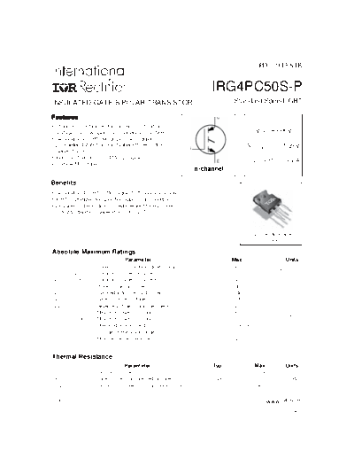 International Rectifier irg4pc50s-p  . Electronic Components Datasheets Active components Transistors International Rectifier irg4pc50s-p.pdf