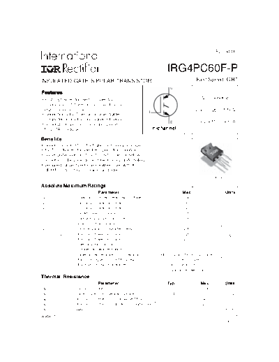 International Rectifier irg4pc60f-p  . Electronic Components Datasheets Active components Transistors International Rectifier irg4pc60f-p.pdf