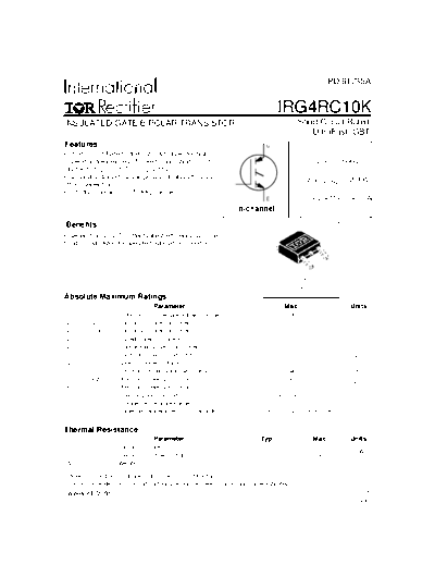 International Rectifier irg4rc10k  . Electronic Components Datasheets Active components Transistors International Rectifier irg4rc10k.pdf