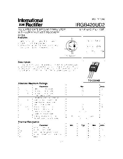 International Rectifier irgb420ud2  . Electronic Components Datasheets Active components Transistors International Rectifier irgb420ud2.pdf