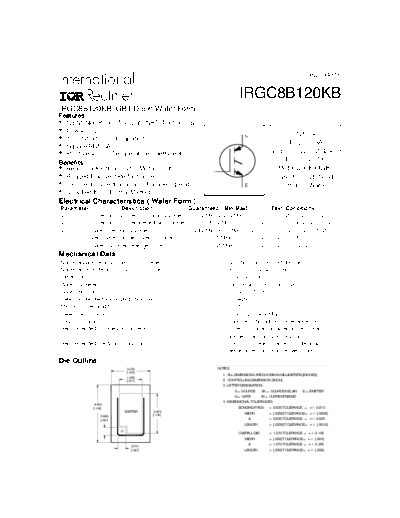 International Rectifier irgc8b120kb  . Electronic Components Datasheets Active components Transistors International Rectifier irgc8b120kb.pdf