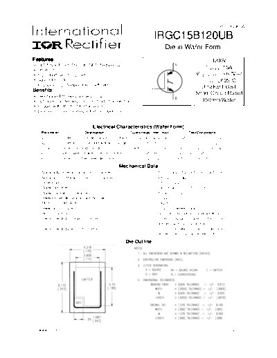 International Rectifier irgc15b120ub  . Electronic Components Datasheets Active components Transistors International Rectifier irgc15b120ub.pdf