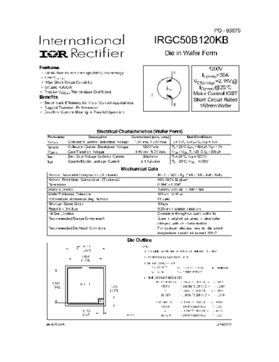 International Rectifier irgc50b120kb  . Electronic Components Datasheets Active components Transistors International Rectifier irgc50b120kb.pdf