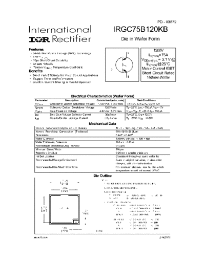 International Rectifier irgc75b120kb  . Electronic Components Datasheets Active components Transistors International Rectifier irgc75b120kb.pdf