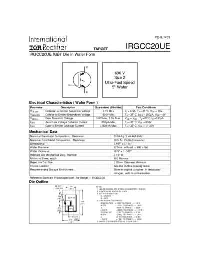 International Rectifier irgcc20ue  . Electronic Components Datasheets Active components Transistors International Rectifier irgcc20ue.pdf