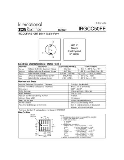 International Rectifier irgcc50fe  . Electronic Components Datasheets Active components Transistors International Rectifier irgcc50fe.pdf