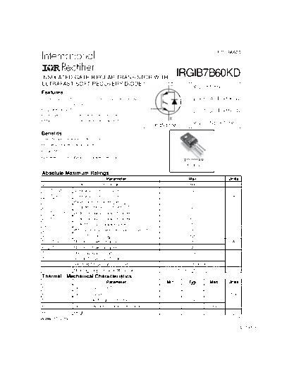 International Rectifier irgib7b60kd  . Electronic Components Datasheets Active components Transistors International Rectifier irgib7b60kd.pdf