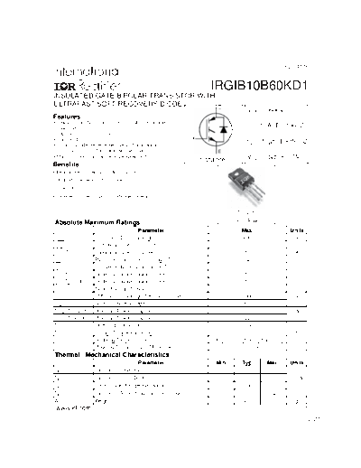 International Rectifier irgib10b60kd1  . Electronic Components Datasheets Active components Transistors International Rectifier irgib10b60kd1.pdf