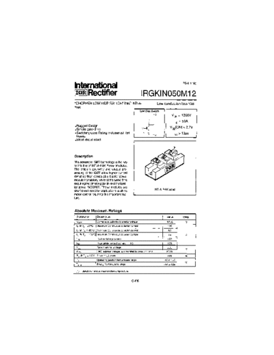 International Rectifier irgkin050m12  . Electronic Components Datasheets Active components Transistors International Rectifier irgkin050m12.pdf
