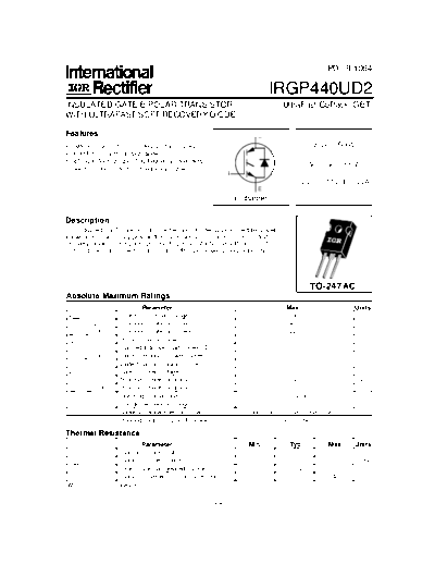 International Rectifier irgp440ud2  . Electronic Components Datasheets Active components Transistors International Rectifier irgp440ud2.pdf