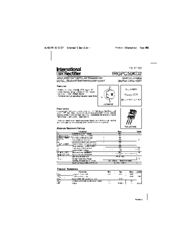 International Rectifier irgpc50kd2  . Electronic Components Datasheets Active components Transistors International Rectifier irgpc50kd2.pdf